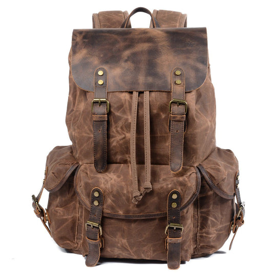 James - Vintage Canvas Leather Backpack